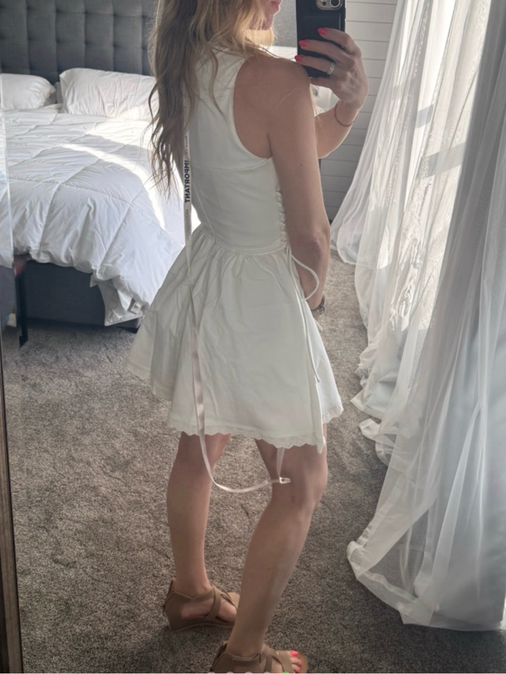 House of CB Rosalina White Lace-Trim Corset Mini Dress - Picture 12 of 12